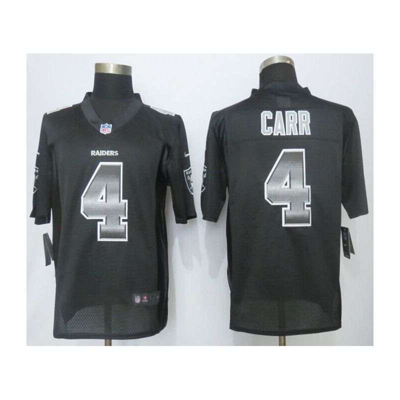 Cheap Derek Carr Raiders Jersey From China Black Strobe Limited #4
