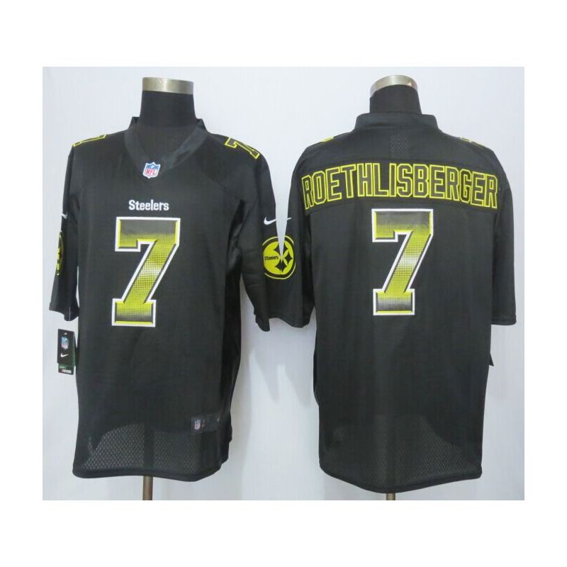 Cheap Ben Roethlisberger Steelers Jersey From China Black Strobe Limited #7