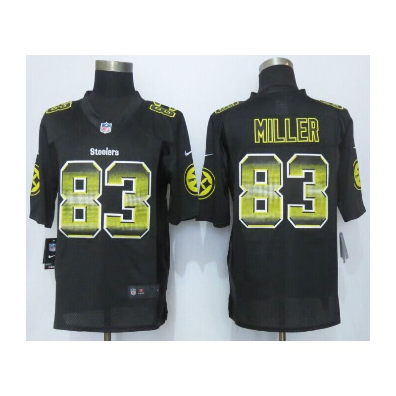 Cheap Heath Miller Steelers Jersey From China Black Strobe Limited #83