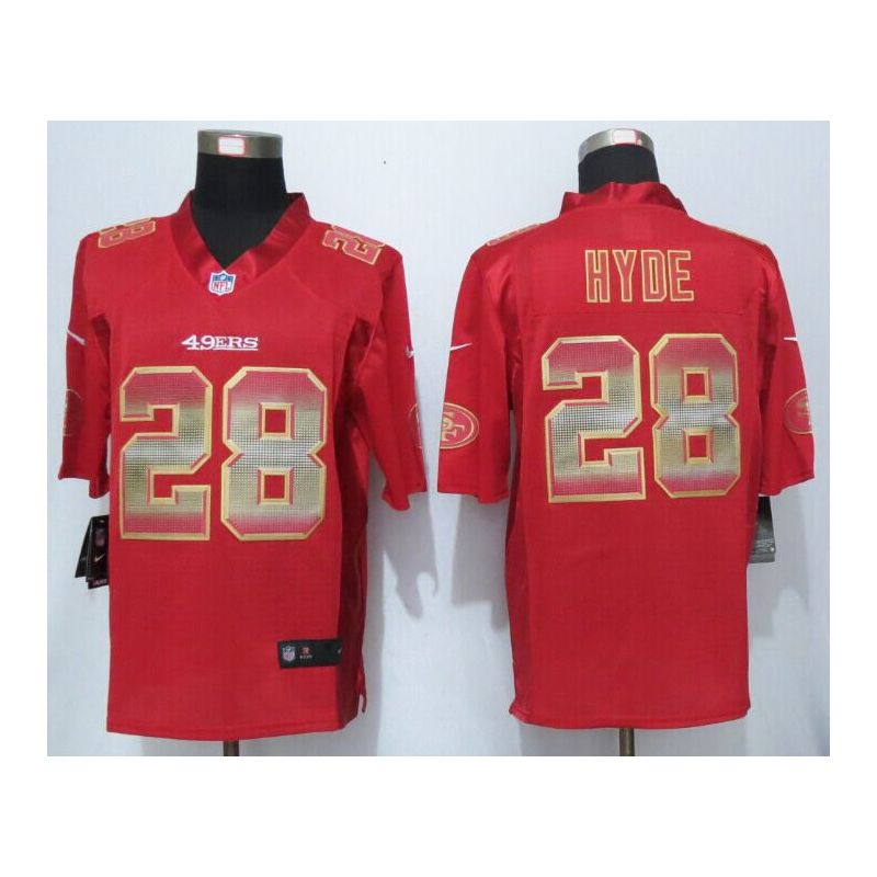 Cheap Carlos Hyde 49ers Jersey From China Red Strobe Limited #28