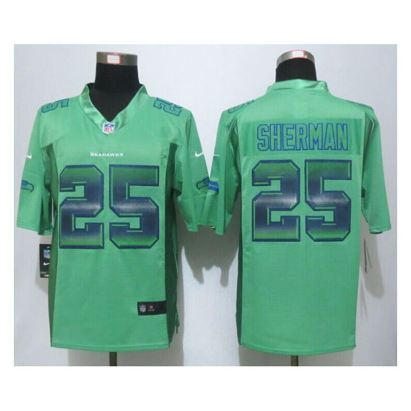 Cheap Richard Sherman Seahawks Jersey From China Green Strobe Limited #25