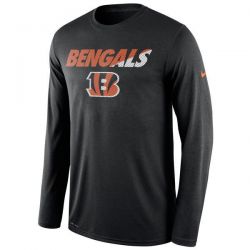 Cheap Bengals T-Shirt From China Black Long sleeve Legend Staff Practice Performance