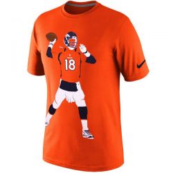 Cheap Peyton Manning Broncos T-Shirt From China Orange Silhouette