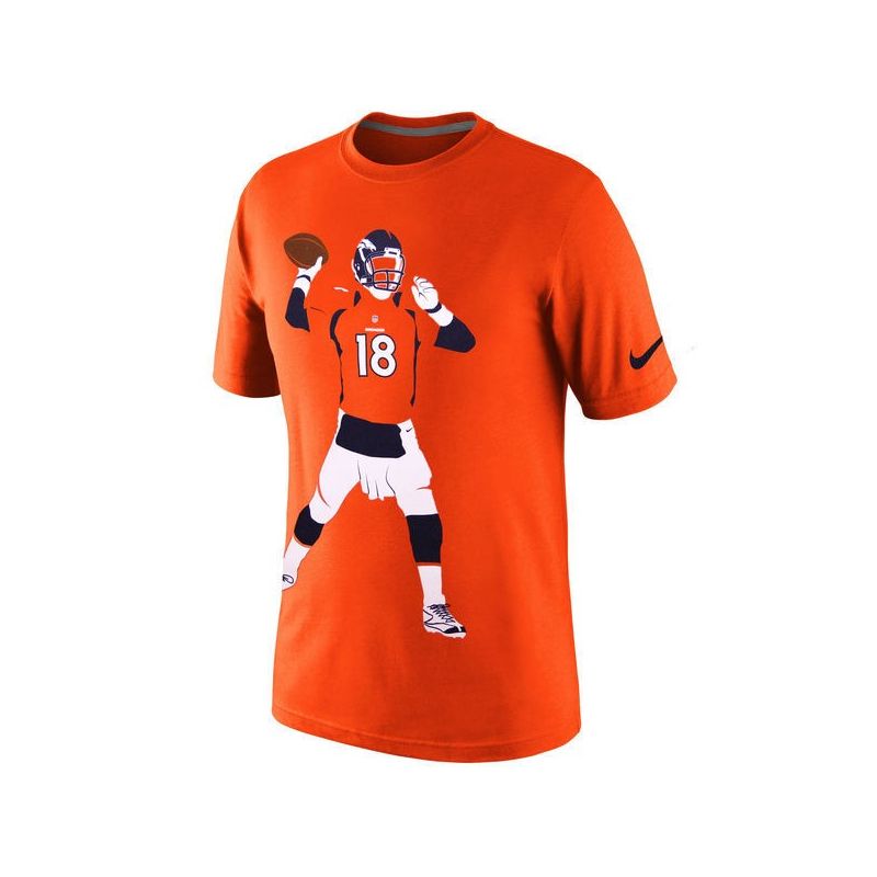 Cheap Peyton Manning Broncos T-Shirt From China Orange Silhouette