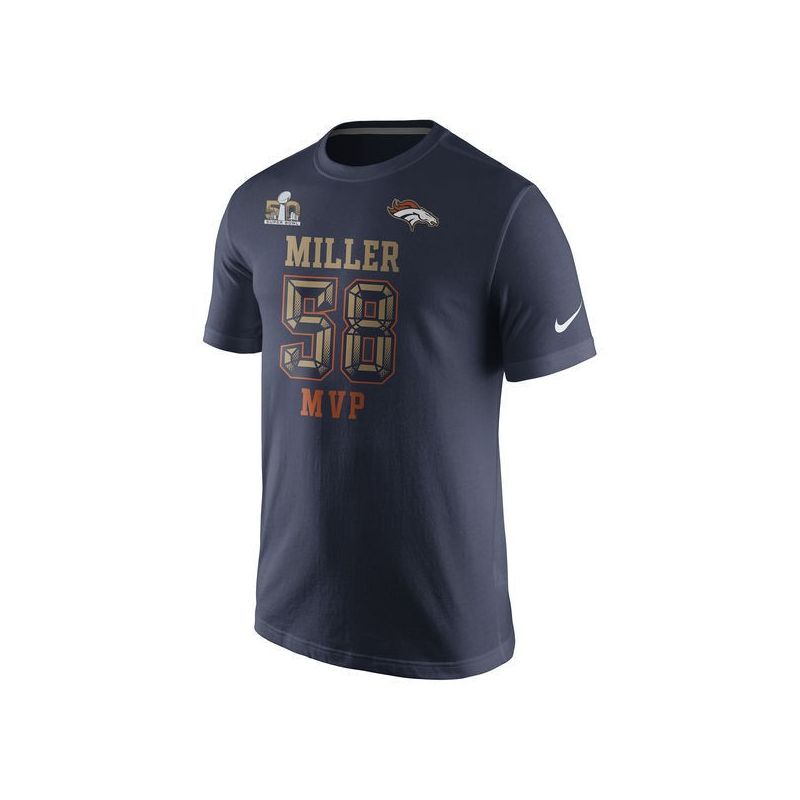 Cheap Von Miller Broncos T-Shirt From China Navy Super Bowl 50 Champions Game MVP