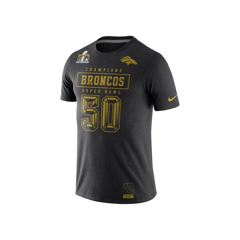 Cheap Broncos T-Shirt From China Black Super Bowl 50 Champions Gold Pack
