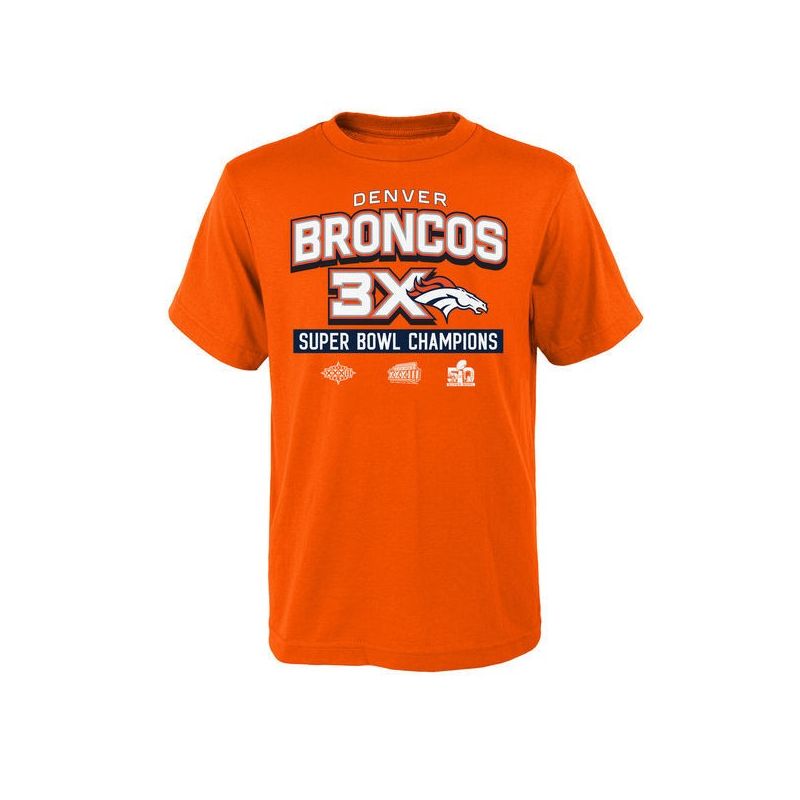 Cheap Broncos T-Shirt From China Orange Super Bowl 50 Champions 3-Time Champs Award Tour