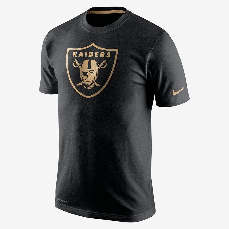 Cheap Raiders T-Shirt From China Black Championship Drive Gold Collection Performance
