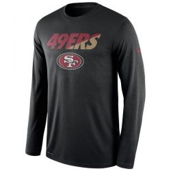 Cheap 49ers T-Shirt From China Black Long sleeve Legend Staff Practice Performance