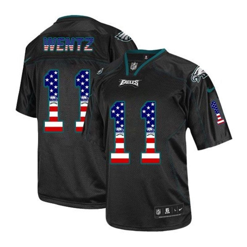 Cheap Carson Wentz Eagles Jersey From China USA Flag Fashion #11