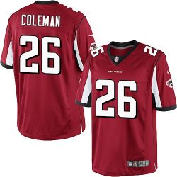 Cheap Tevin Coleman Falcons Youth Jersey From China Red Game #26