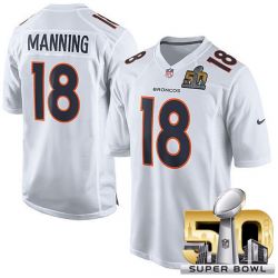 Cheap Peyton Manning Broncos Youth Jersey From China White Super Bowl 50 game event Game #18