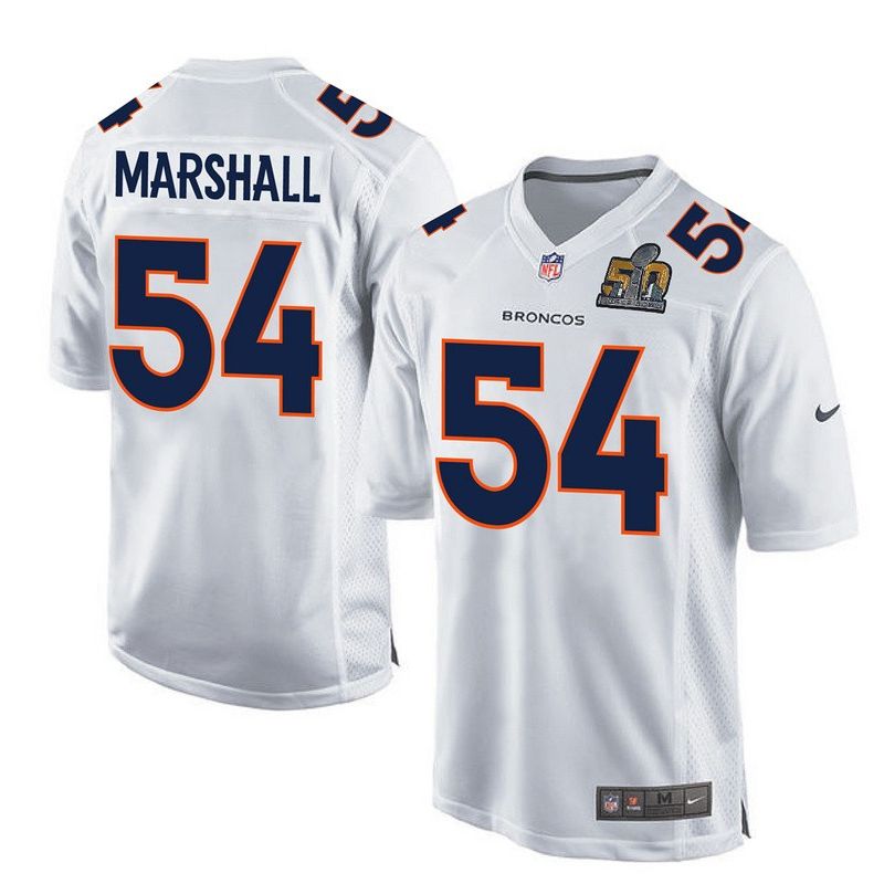 Cheap Brandon Marshall Broncos Youth Jersey From China White Super Bowl 50 game event Game #54