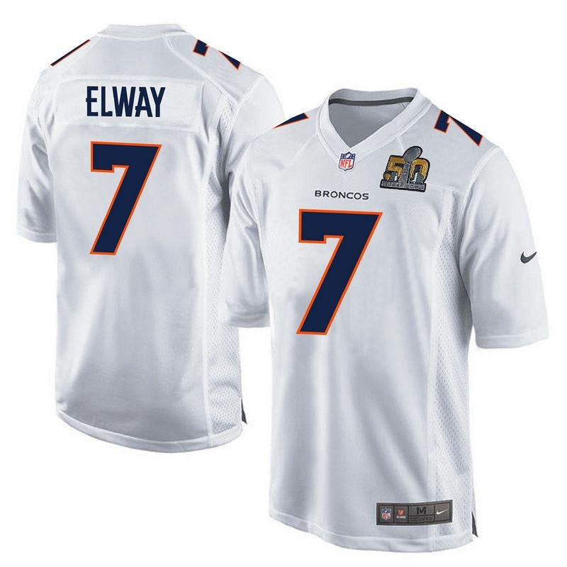 Cheap John Elway Broncos Youth Jersey From China White Super Bowl 50 game event Game #7