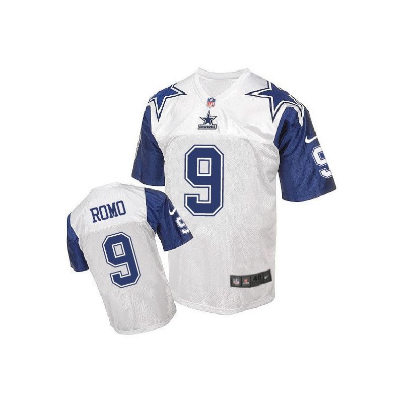 Cheap Tony Romo Cowboys Jersey From China White Retro Elite #9