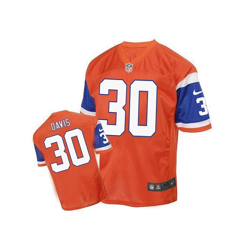 Cheap Terrell Davis Broncos Jersey From China Orange throwback Elite #30