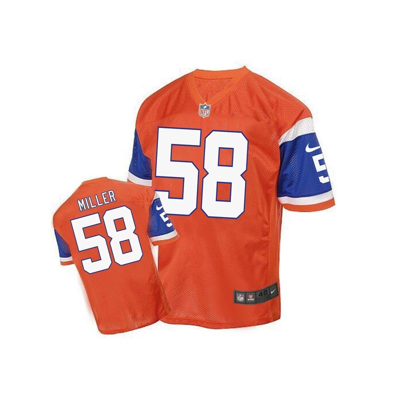 Cheap Von Miller Broncos Jersey From China Orange throwback Elite #58
