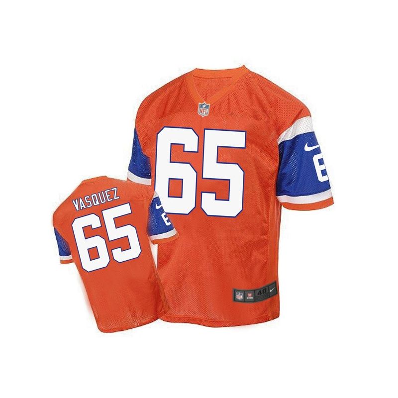 Cheap Louis Vasquez Broncos Jersey From China Orange throwback Elite #65