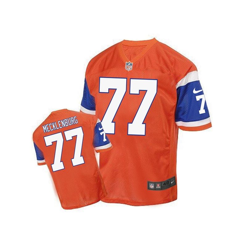 Cheap Karl Mecklenburg Broncos Jersey From China Orange throwback Elite #77