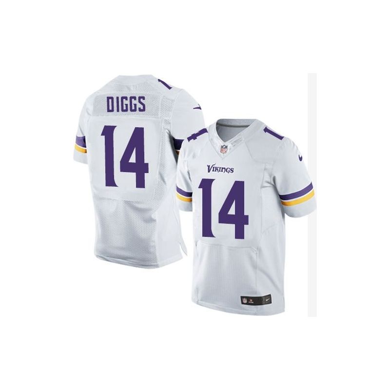 Cheap Stefon Diggs Vikings Jersey From China White Elite #14