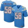 Cheap San Tourek Williams Chargers Jersey From China Light Blue Elite #58