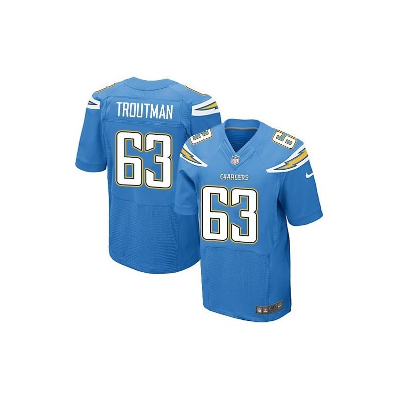 Cheap San Johnnie Troutman Chargers Jersey From China Light Blue Elite #63