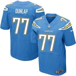 Cheap San King Dunlap Chargers Jersey From China Light Blue Elite #77