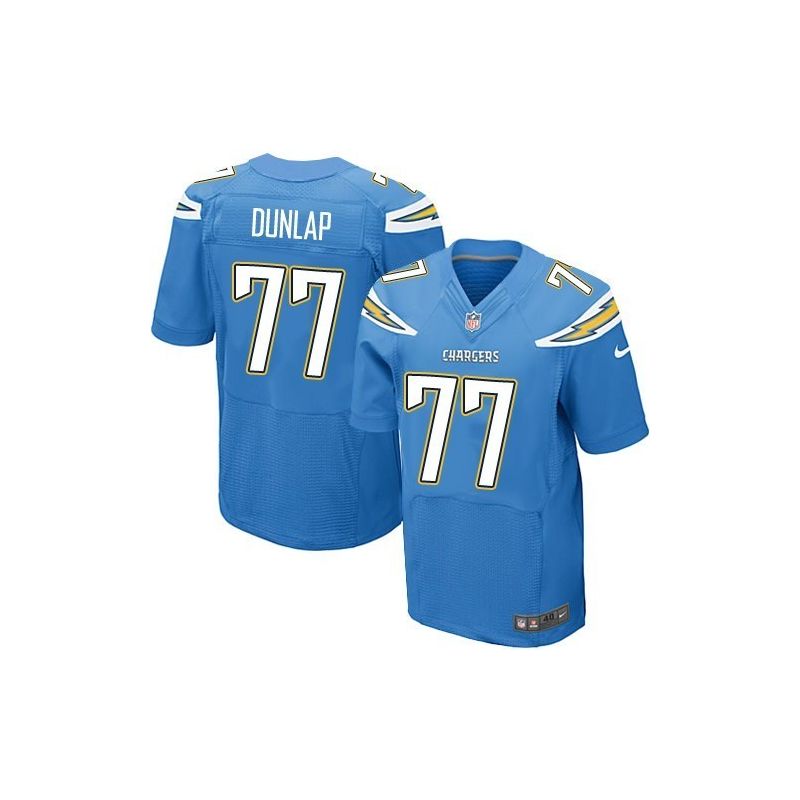 Cheap San King Dunlap Chargers Jersey From China Light Blue Elite #77