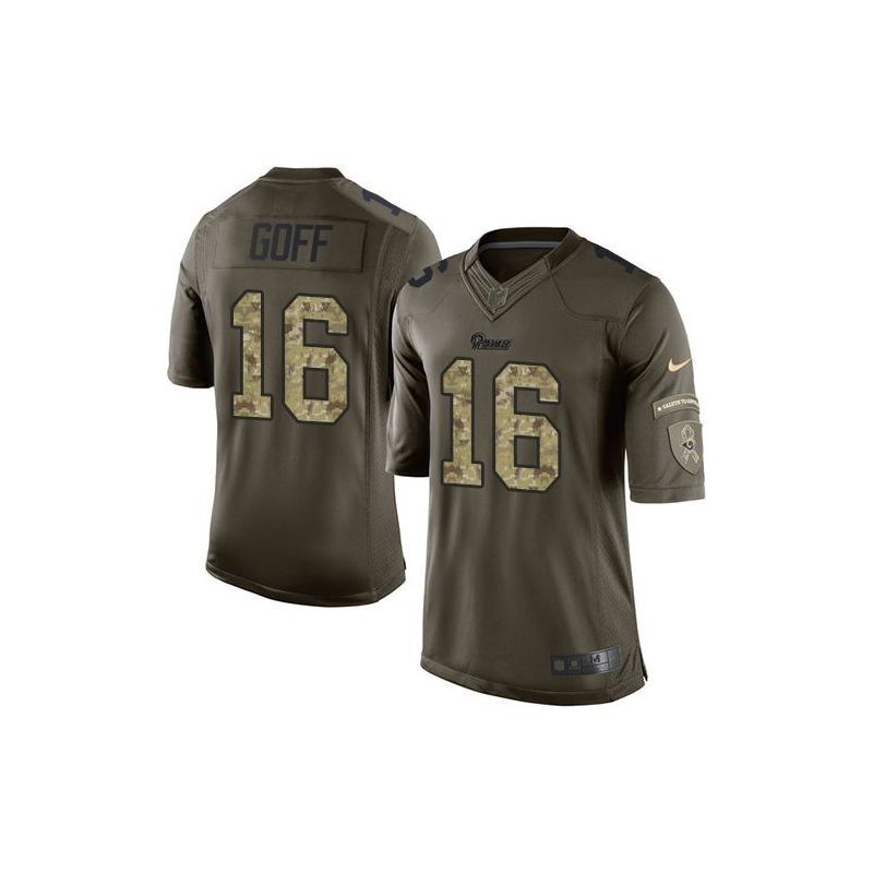 Cheap Jared Goff Rams Jersey From China Olive Salute To Service #16