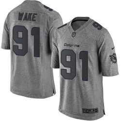 Cheap Cameron Wake Dolphins Jersey From China Gridiron Gray #91