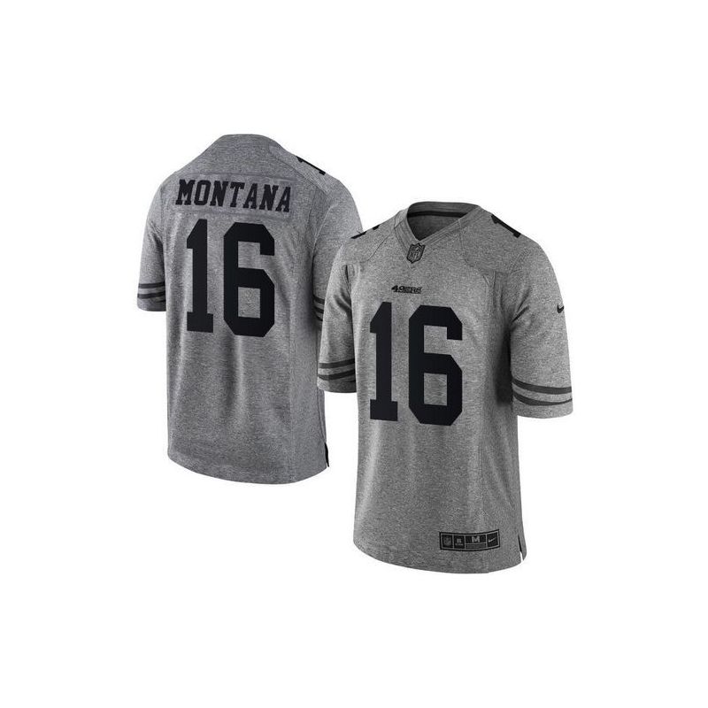 Cheap Joe Montana 49ers Jersey From China Gridiron Gray #16