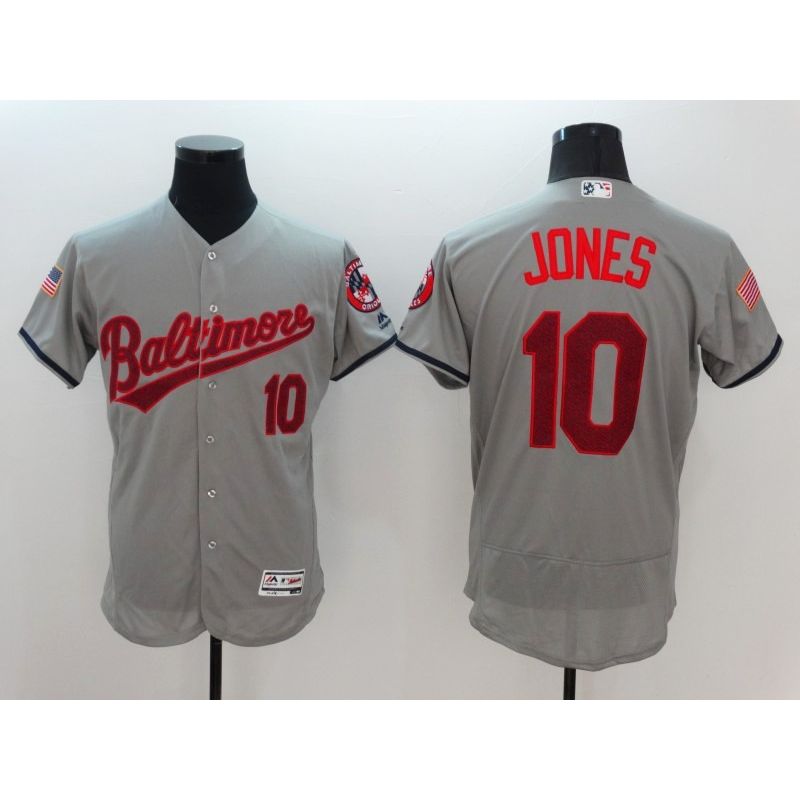 Cheap Adam Jones Orioles Jersey From China Grey Fashion Stars & Stripes 2016 FLEXBASE #10 in Men Women Youth Size