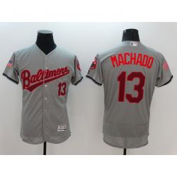 Cheap Manny Machado Orioles Jersey From China Grey Fashion Stars & Stripes 2016 FLEXBASE #13 in Men Women Youth Size