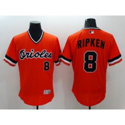 Cheap Cal Ripken Orioles Jersey From China Orange V-neck throwback 2016 FLEXBASE #8 in Men Women Youth Size