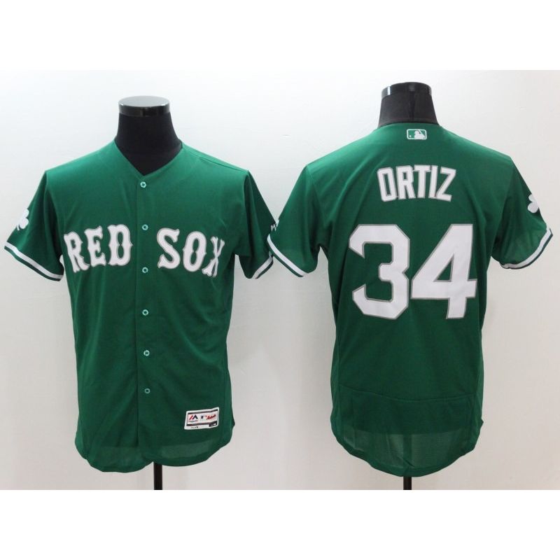 Cheap David Ortiz Red Sox Jersey From China Green 2016 FLEXBASE #34 in Men Women Youth Size