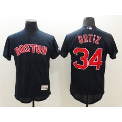 Cheap David Ortiz Red Sox Jersey From China Navy 2016 FLEXBASE #34 in Men Women Youth Size