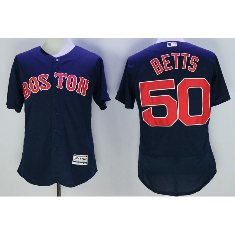 Cheap Mookie Betts Red Sox Jersey From China Navy 2016 FLEXBASE #50 in Men Women Youth Size