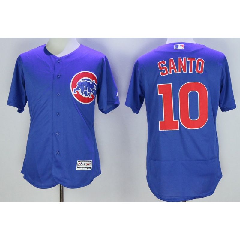 Cheap Ron Santo Cubs Jersey From China Blue 2016 FLEXBASE #10 in Men Women Youth Size