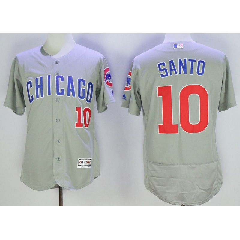 Cheap Ron Santo Cubs Jersey From China Grey CHICAGO 2016 FLEXBASE #10 in Men Women Youth Size