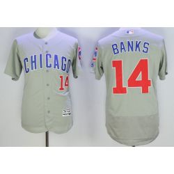 Cheap Ernie Banks Cubs Jersey From China Grey CHICAGO 2016 FLEXBASE #14 in Men Women Youth Size