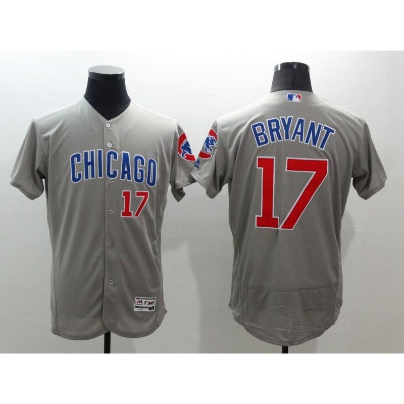 Cheap Kris Bryant Cubs Jersey From China Grey CHICAGO 2016 FLEXBASE #17 in Men Women Youth Size
