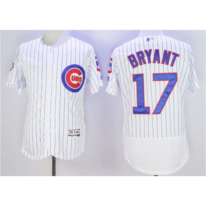Cheap Kris Bryant Cubs Jersey From China White 100 anniversary 2016 FLEXBASE #17 in Men Women Youth Size
