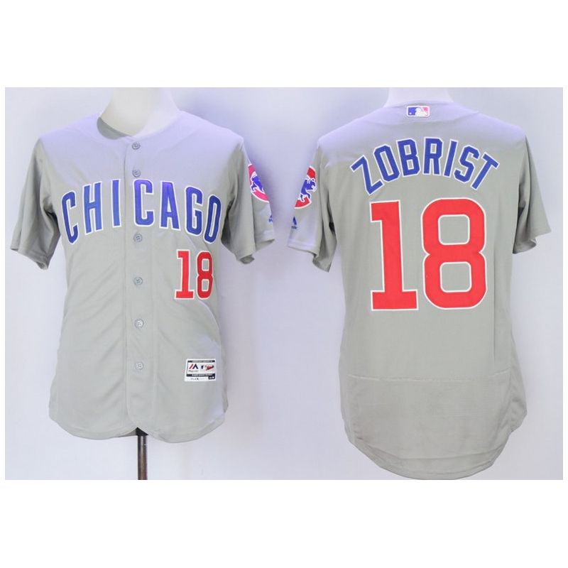 Cheap Ben Zobrist Cubs Jersey From China Grey CHICAGO 2016 FLEXBASE #18 in Men Women Youth Size