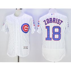 Cheap Ben Zobrist Cubs Jersey From China White 100 anniversary 2016 FLEXBASE #18 in Men Women Youth Size