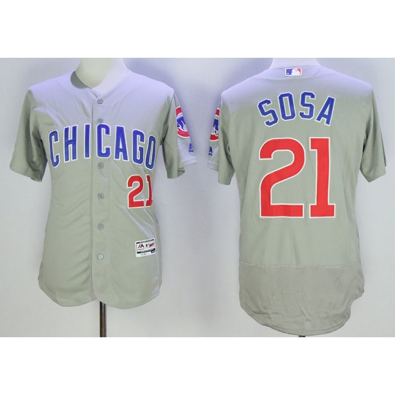 Cheap Sammy Sosa Cubs Jersey From China Grey CHICAGO 2016 FLEXBASE #21 in Men Women Youth Size