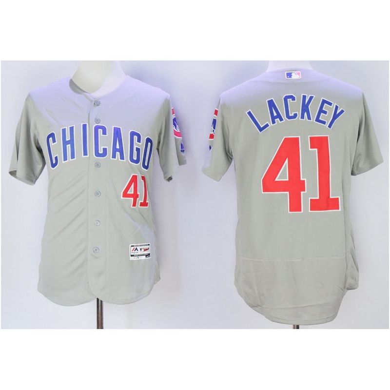 Cheap John Lackey Cubs Jersey From China Grey CHICAGO 2016 FLEXBASE #41 in Men Women Youth Size