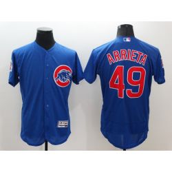 Cheap Jake Arrieta Cubs Jersey From China Blue 2016 FLEXBASE #49 in Men Women Youth Size