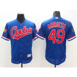 Cheap Jake Arrieta Cubs Jersey From China Blue Cubs 2016 FLEXBASE #49 in Men Women Youth Size