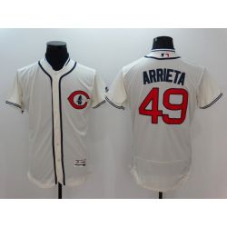 Cheap Jake Arrieta Cubs Jersey From China Cream 2016 FLEXBASE #49 in Men Women Youth Size