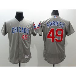 Cheap Jake Arrieta Cubs Jersey From China Grey CHICAGO 2016 FLEXBASE #49 in Men Women Youth Size